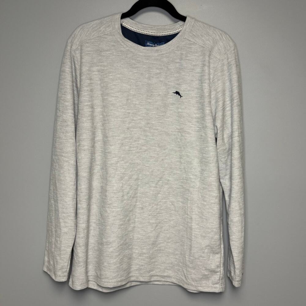 Tommy Bahama Grey Gorpcore Casual‎ Basic Thermal Long Sleeve Tee Mens Size M
